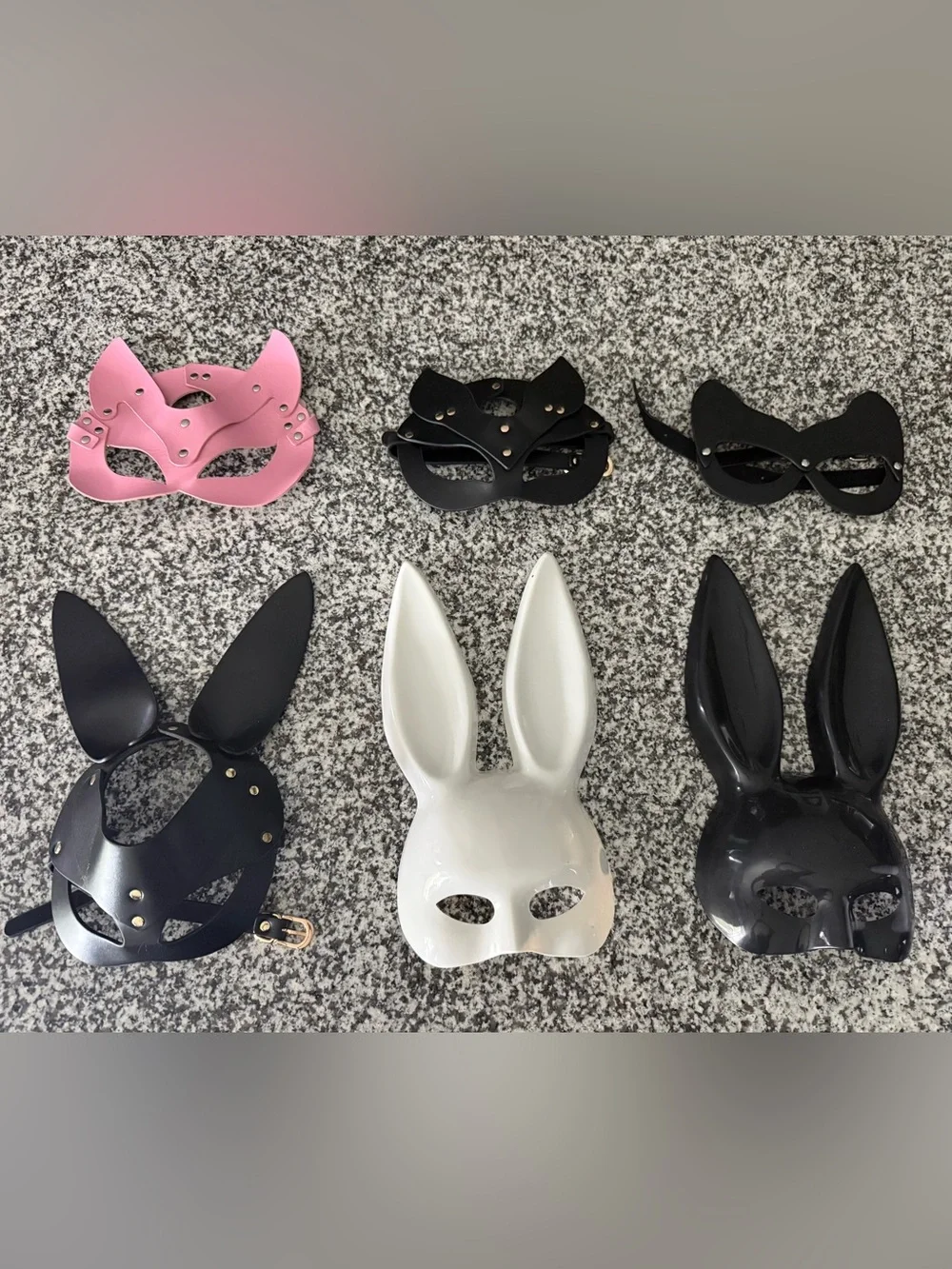 Cat and Bunny Face Masks Halloween Costume 6 Pieces